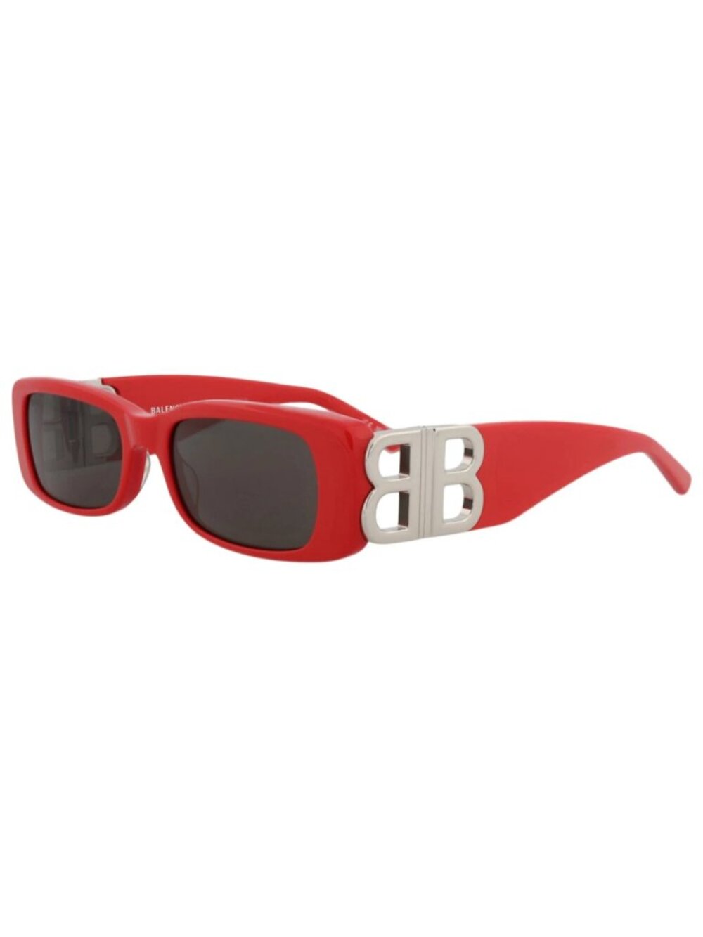 New Balenciaga Women's Sunglasses Square Rectangle Recycled Acetate Frame Red
